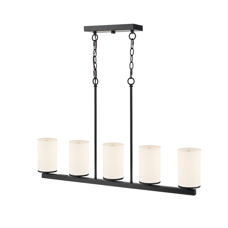 Millennium Verlana 35" 5Lt Linear Chandelier, Black/Etched White