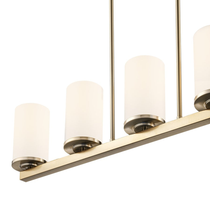 Millennium Verlana 35" 5Lt Linear Chandelier, Gold/Etched White
