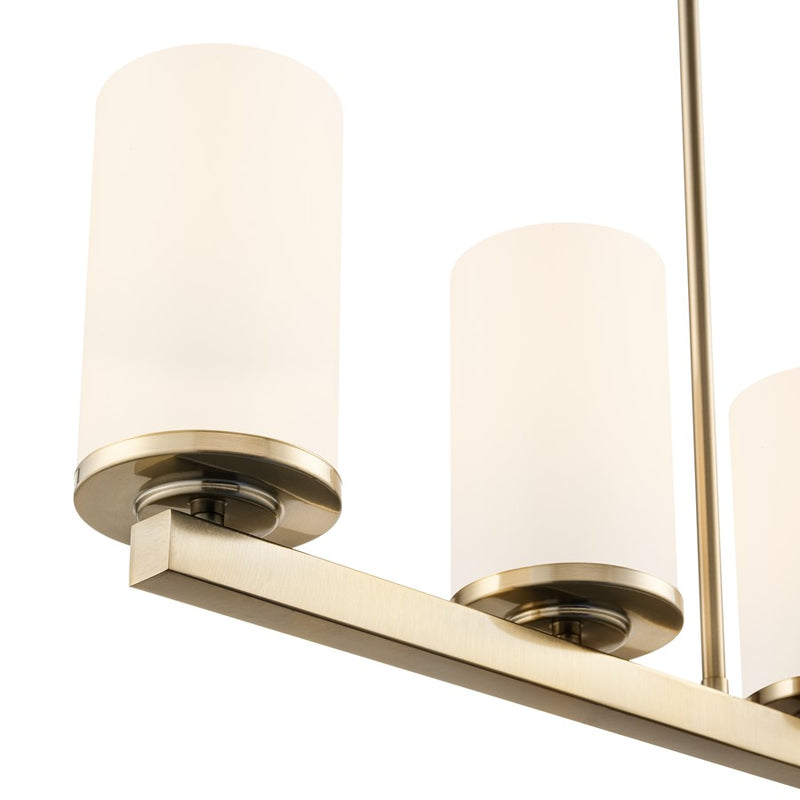 Millennium Verlana 35" 5Lt Linear Chandelier, Gold/Etched White