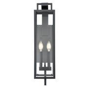 Millennium Lighting Lamont 2Lt Outdoor Wall Sconce, Black/Clear - 280002-TBK