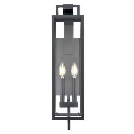 Millennium Lighting Lamont 2Lt Outdoor Wall Sconce, Black/Clear - 280002-TBK