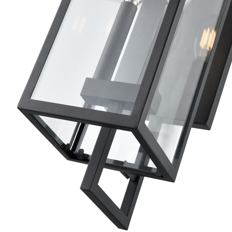 Millennium Lighting Lamont 2Lt Outdoor Wall Sconce, Black/Clear