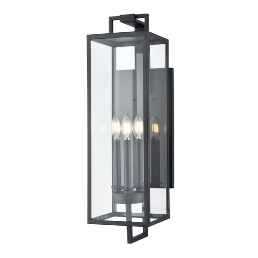 Millennium Lighting Lamont 3Lt Outdoor Wall Sconce, Black/Clear