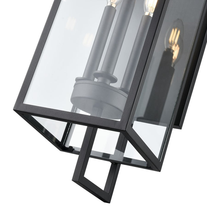 Millennium Lighting Lamont 3Lt Outdoor Wall Sconce, Black/Clear