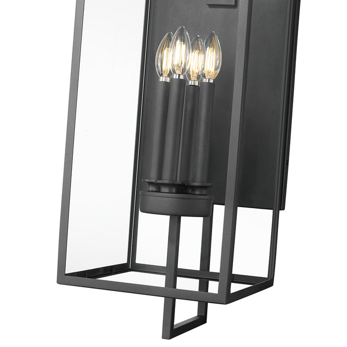 Millennium Lamont 34" High 4Lt Outdoor Wall Sconce, Black/Clear