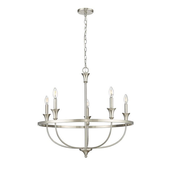 Millennium Lighting Emery 5Lt Chandelier, Brushed Nickel