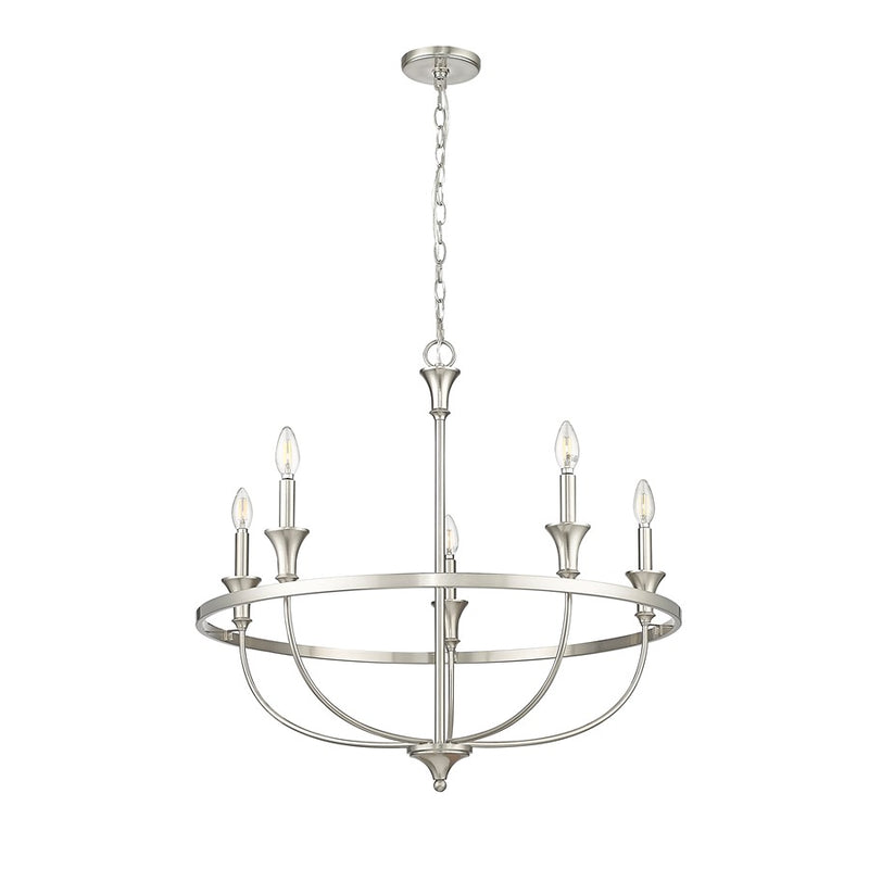 Millennium Lighting Emery 5Lt Chandelier, Brushed Nickel