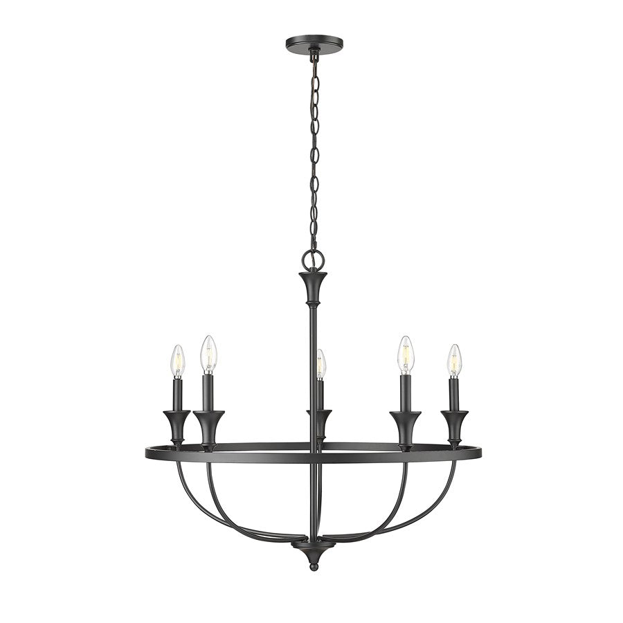 Millennium Lighting Emery 5Lt Chandelier, Black - 28005-MB