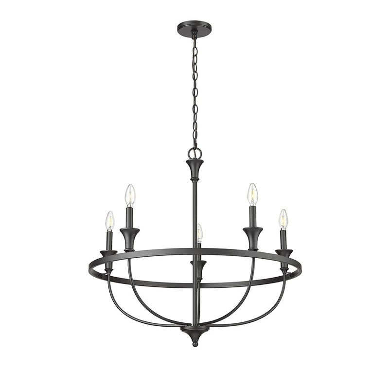Millennium Lighting Emery 5Lt Chandelier, Black