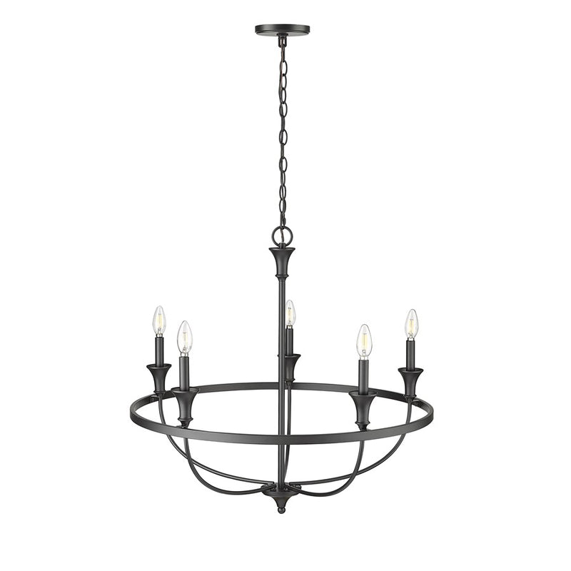 Millennium Lighting Emery 5Lt Chandelier, Black