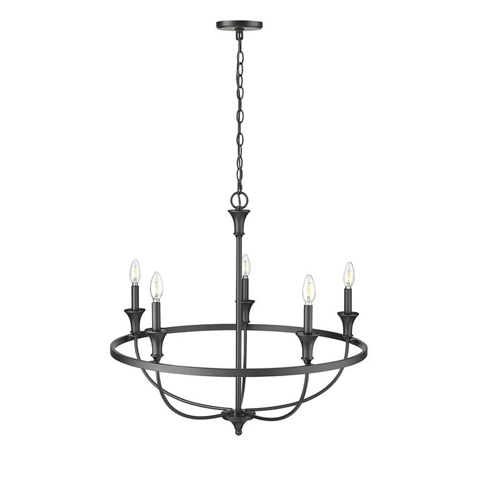 Millennium Lighting Emery 5Lt Chandelier, Black