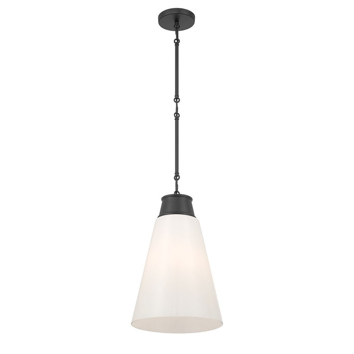 Millennium Lighting Bellaryn 1Lt Pendant, Black/Shiny Opal - 280101-MB