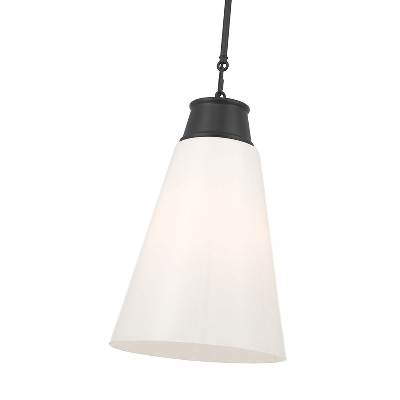 Millennium Lighting Bellaryn 1Lt Pendant, Black/Shiny Opal