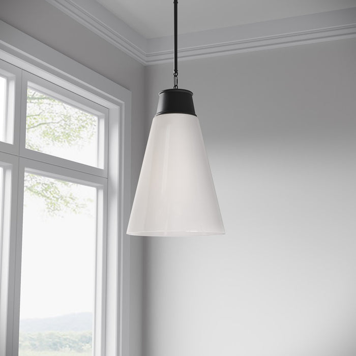 Millennium Lighting Bellaryn 1Lt Pendant, Black/Shiny Opal