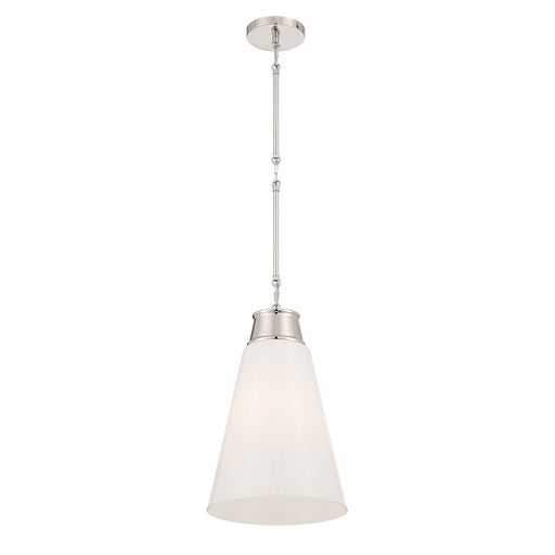 Millennium Lighting Bellaryn 1Lt Pendant, Nickel/Shiny Opal - 280101-PN