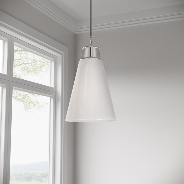 Millennium Lighting Bellaryn 1Lt Pendant, Nickel/Shiny Opal