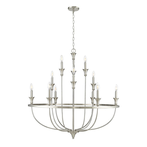 Millennium Lighting Emery 12Lt Chandelier, Brushed Nickel - 28012-BN