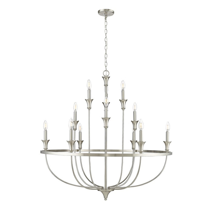 Millennium Lighting Emery 12Lt Chandelier, Brushed Nickel - 28012-BN