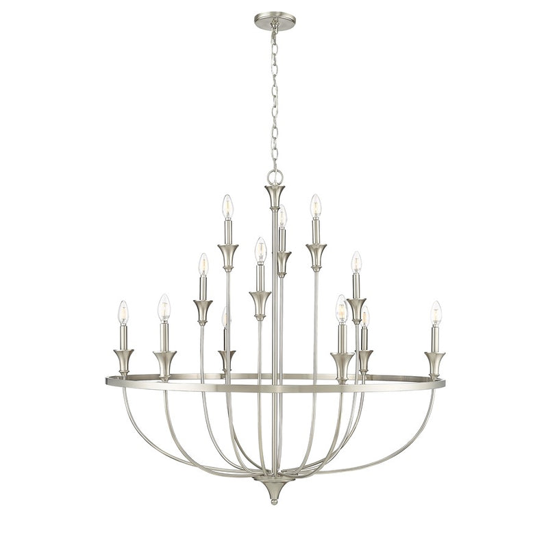 Millennium Lighting Emery 12Lt Chandelier, Brushed Nickel