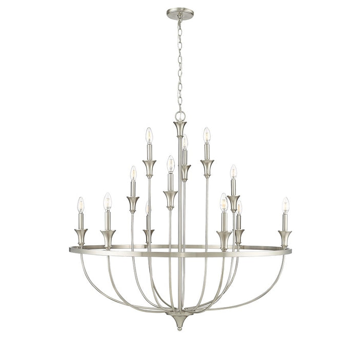 Millennium Lighting Emery 12Lt Chandelier, Brushed Nickel