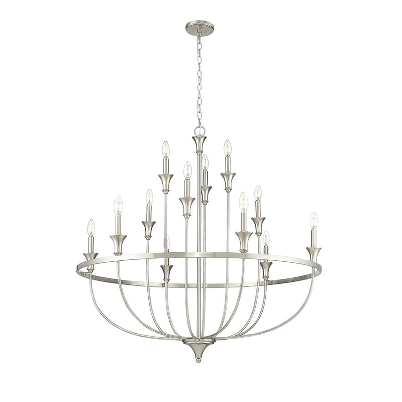 Millennium Lighting Emery 12Lt Chandelier, Brushed Nickel
