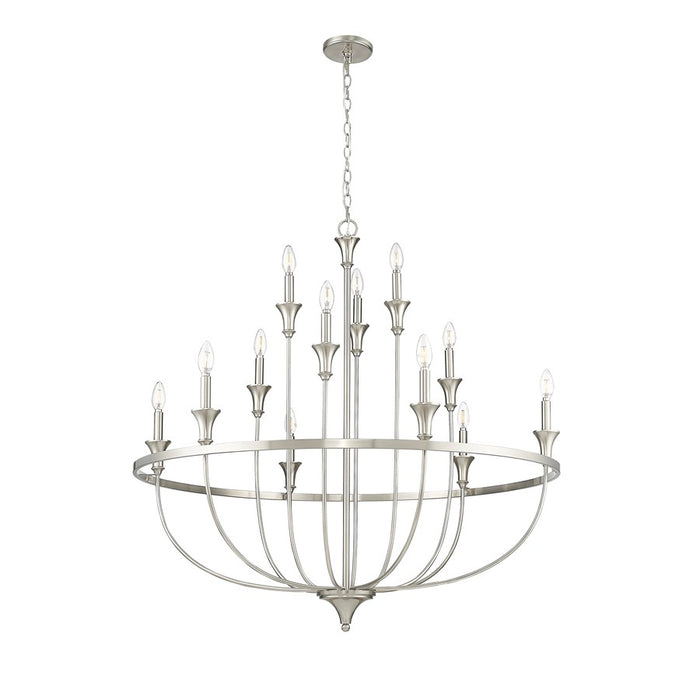 Millennium Lighting Emery 12Lt Chandelier, Brushed Nickel