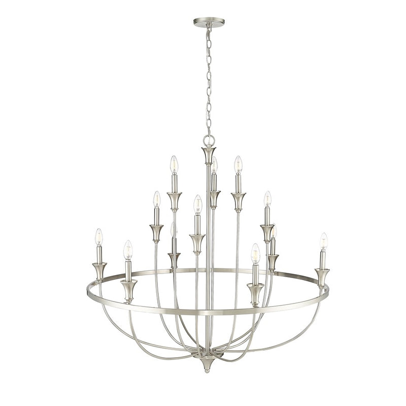 Millennium Lighting Emery 12Lt Chandelier, Brushed Nickel