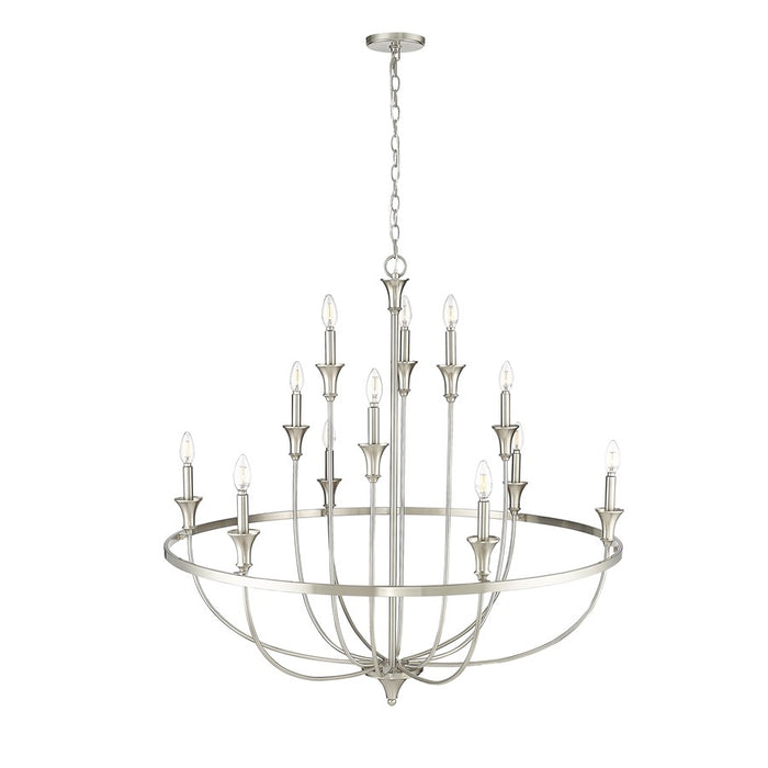 Millennium Lighting Emery 12Lt Chandelier, Brushed Nickel