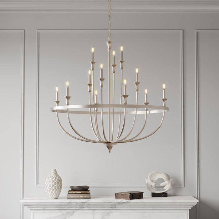 Millennium Lighting Emery 12Lt Chandelier, Brushed Nickel