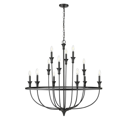Millennium Lighting Emery 12Lt Chandelier, Black