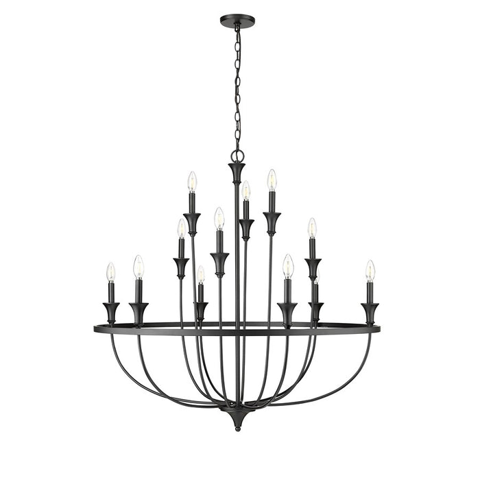 Millennium Lighting Emery 12Lt Chandelier, Black
