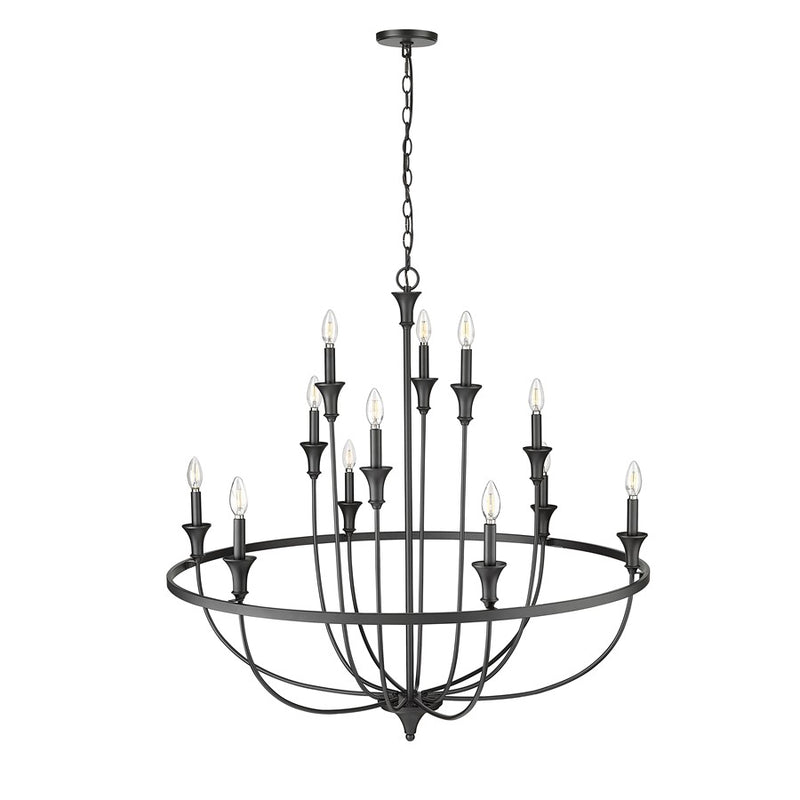 Millennium Lighting Emery 12Lt Chandelier, Black
