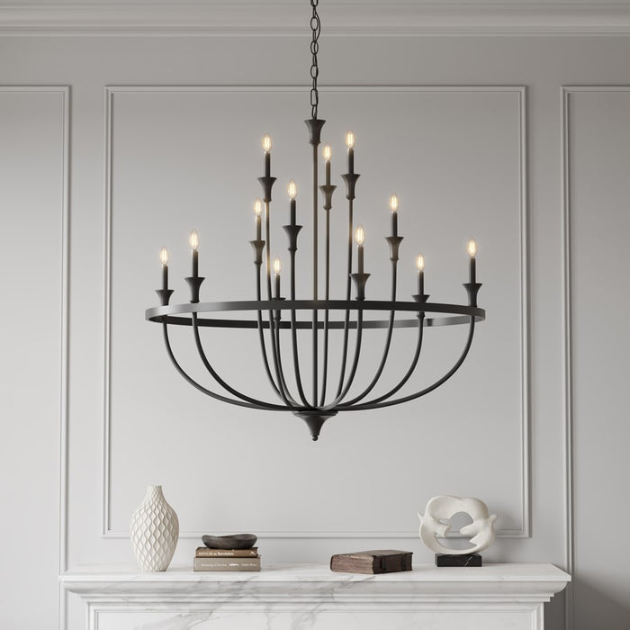 Millennium Lighting Emery 12Lt Chandelier, Black