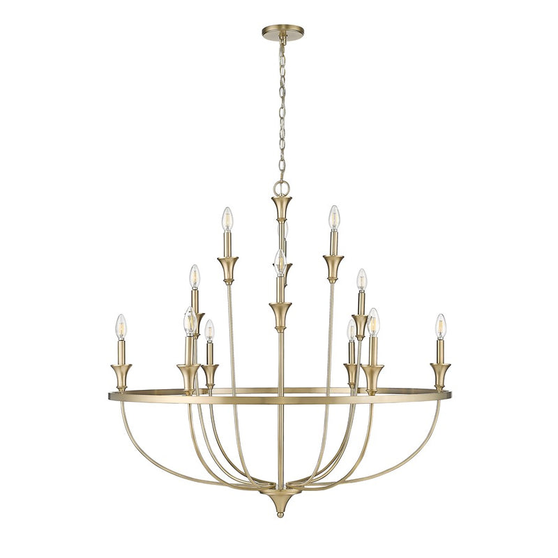 Millennium Lighting Emery 12Lt Chandelier, Modern Gold - 28012-MG