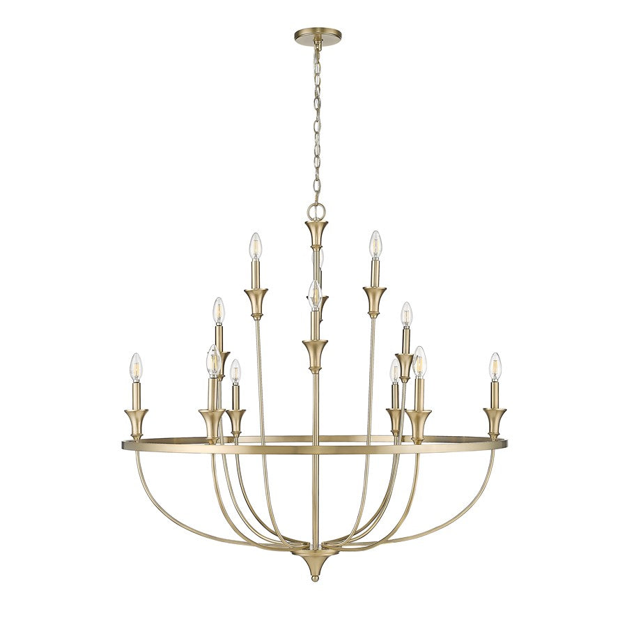 Millennium Lighting Emery 12Lt Chandelier, Modern Gold - 28012-MG