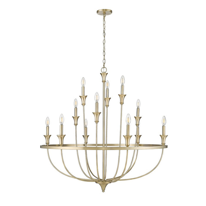 Millennium Lighting Emery 12Lt Chandelier, Modern Gold