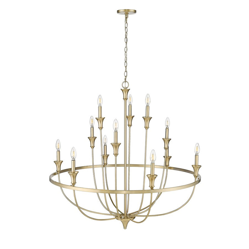 Millennium Lighting Emery 12Lt Chandelier, Modern Gold