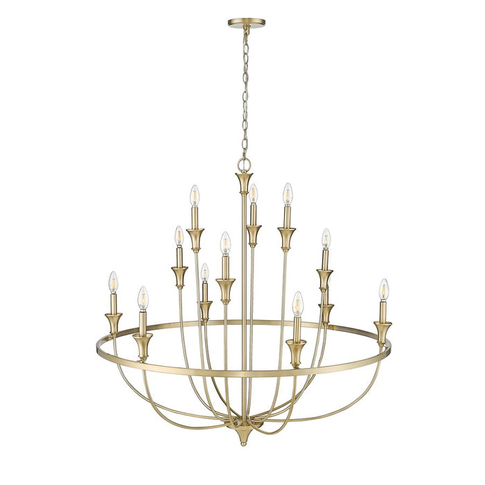 Millennium Lighting Emery 12Lt Chandelier, Modern Gold
