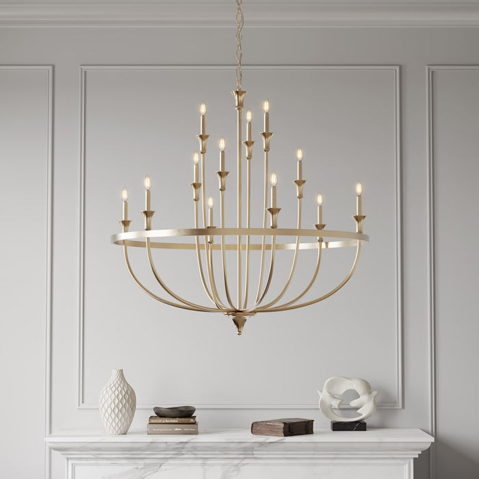 Millennium Lighting Emery 12Lt Chandelier, Modern Gold
