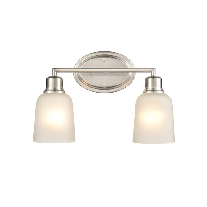 Millennium Lighting Amberle 2-Lt Vanity, Nickel/Frosted White