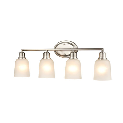 Millennium Lighting Amberle 4 Light Vanity, Nickel/Frosted White