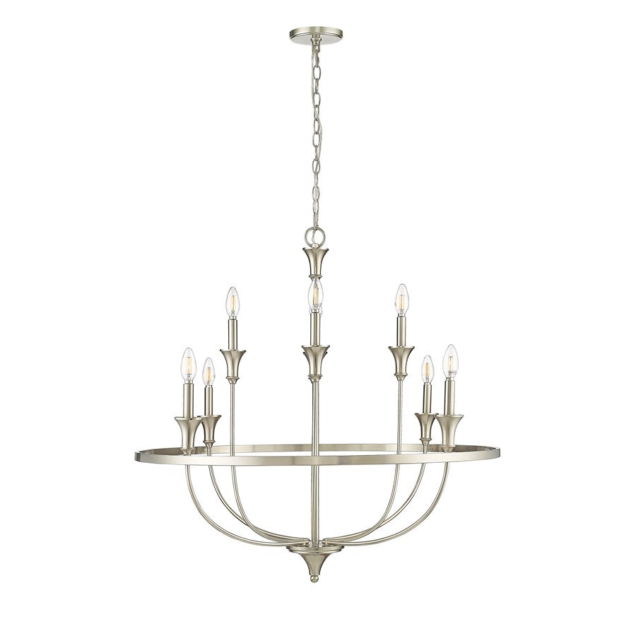 Millennium Lighting Emery 8Lt Chandelier, Brushed Nickel - 28108-BN