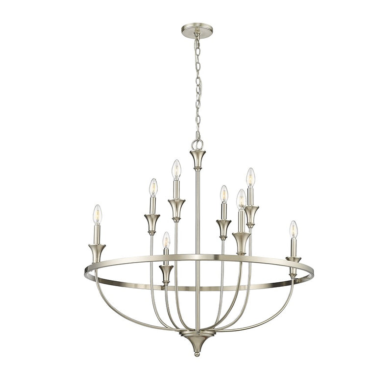 Millennium Lighting Emery 8Lt Chandelier, Brushed Nickel