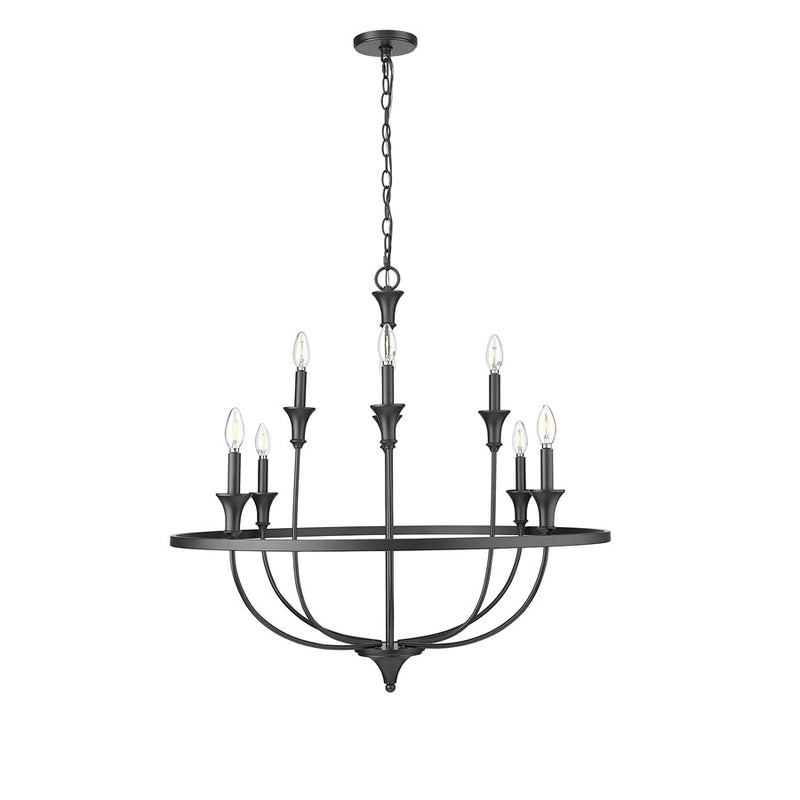 Millennium Lighting Emery 8Lt Chandelier, Black - 28108-MB