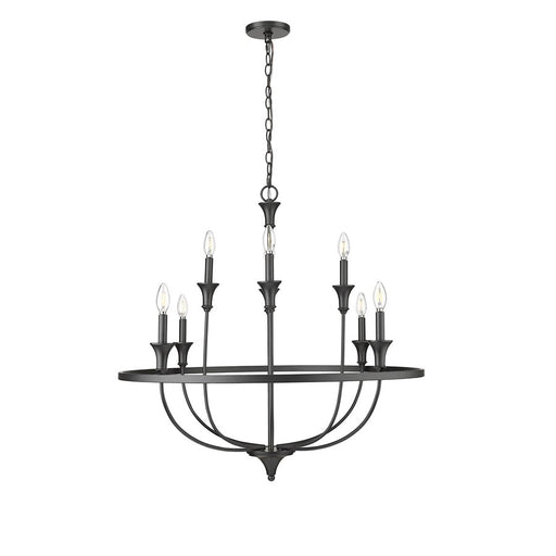 Millennium Lighting Emery 8Lt Chandelier, Black - 28108-MB