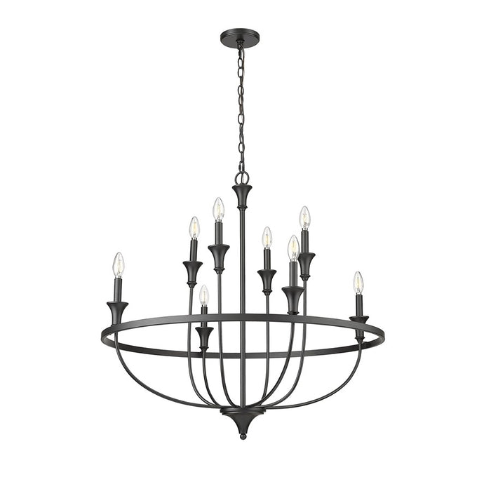 Millennium Lighting Emery 8Lt Chandelier, Black