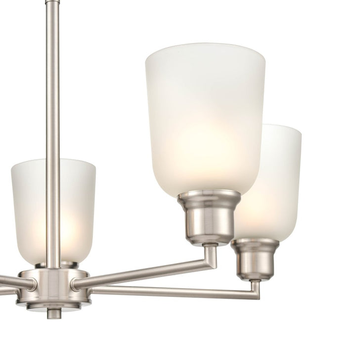 Millennium Lighting Amberle Chandelier, Nickel/Frosted White
