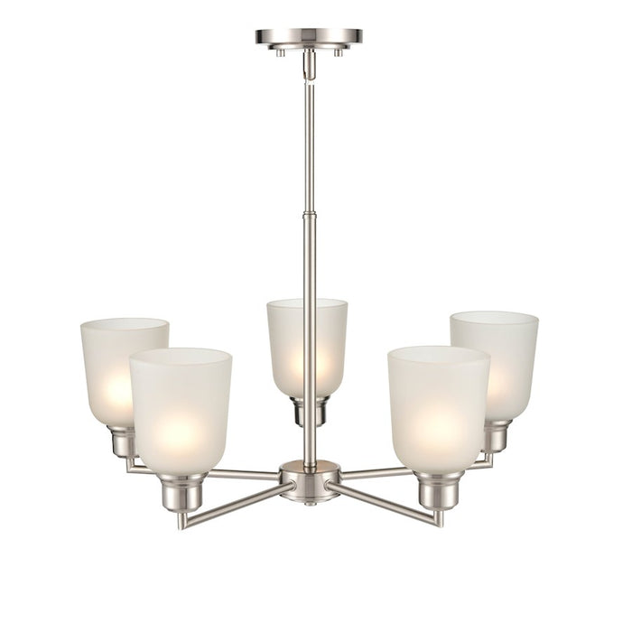 Millennium Lighting Amberle Chandelier, Nickel/Frosted White