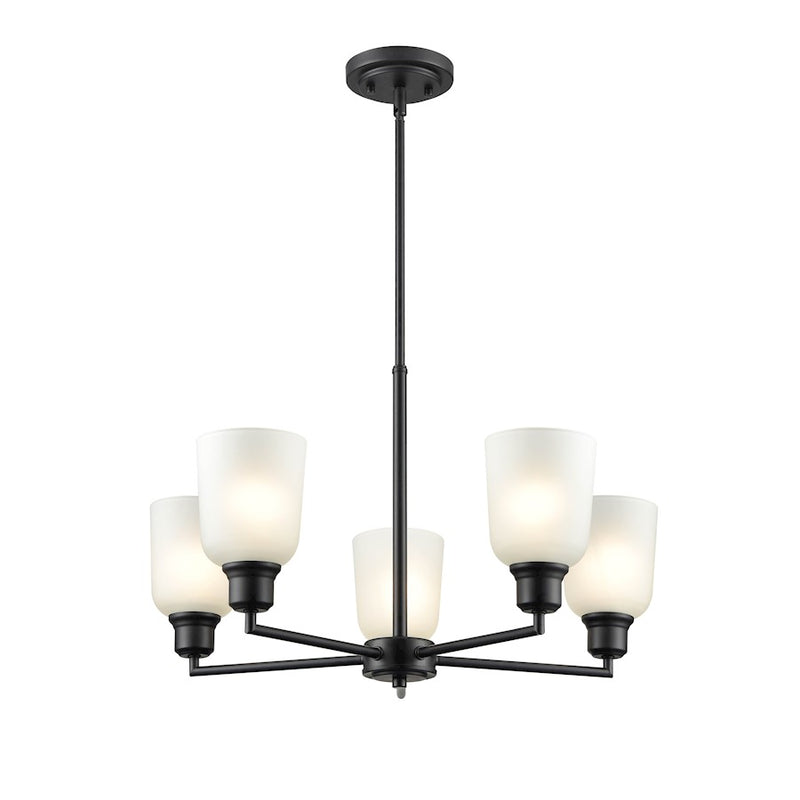 Millennium Lighting Amberle Chandelier, Black/Frosted White