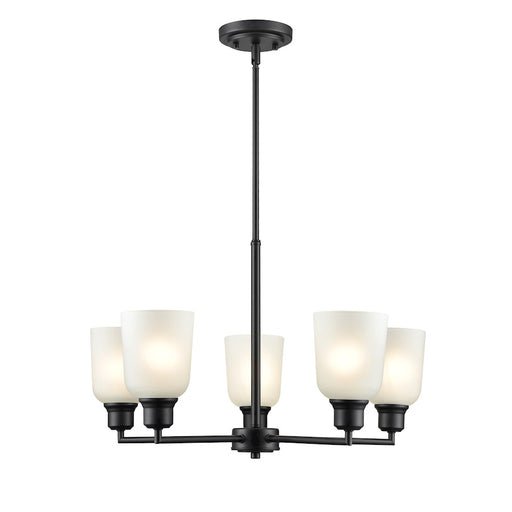 Millennium Lighting Amberle Chandelier, Black/Frosted White